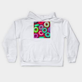 Colorful Donuts Red Kids Hoodie